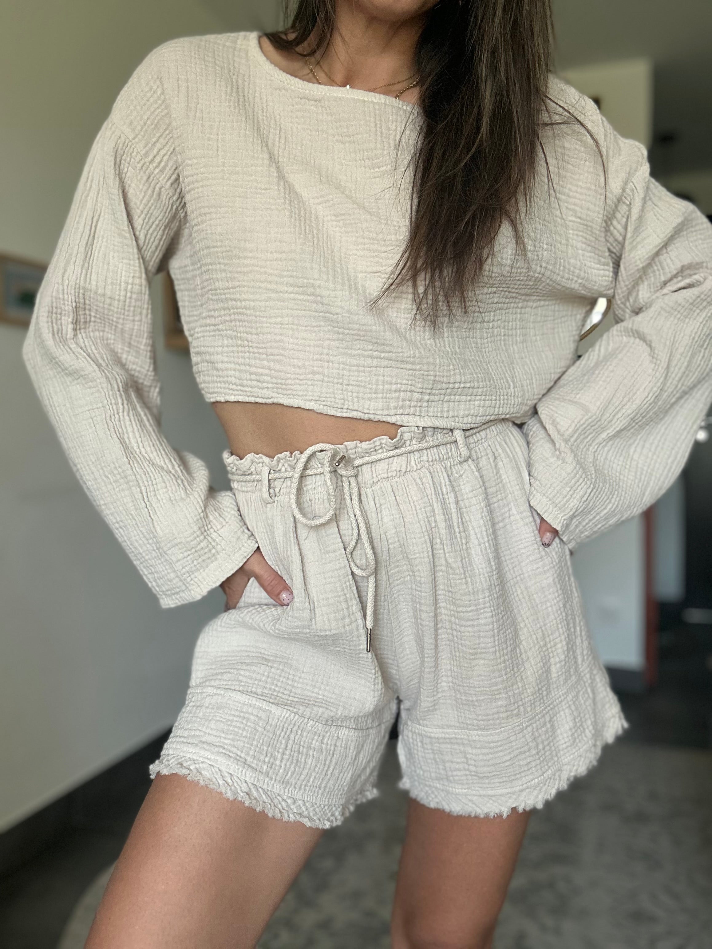 NOA- Ensemble gaze de coton  – beige