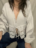 Maéva - Blouse bohème beige