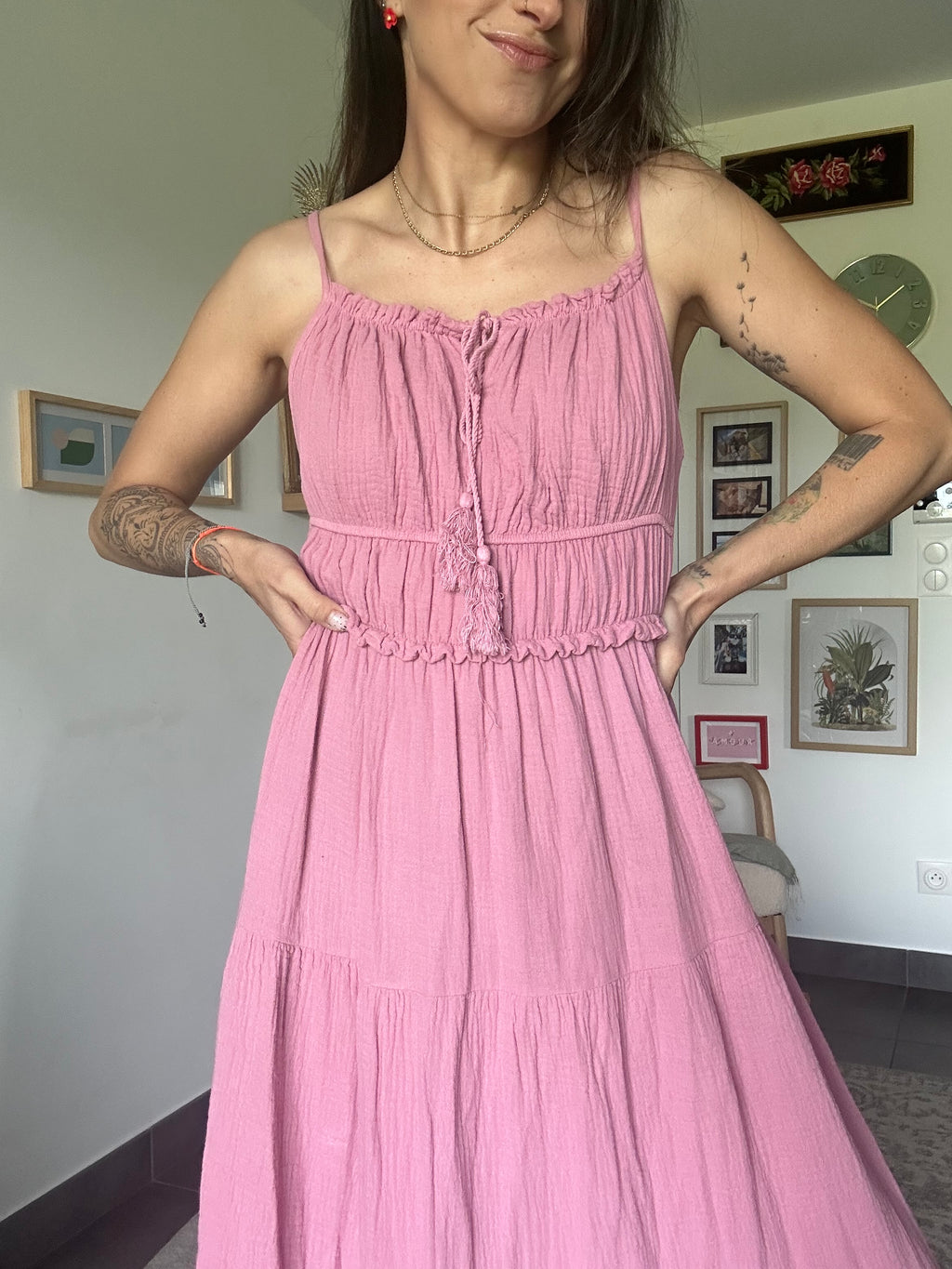 Clara - Robe rose poudré