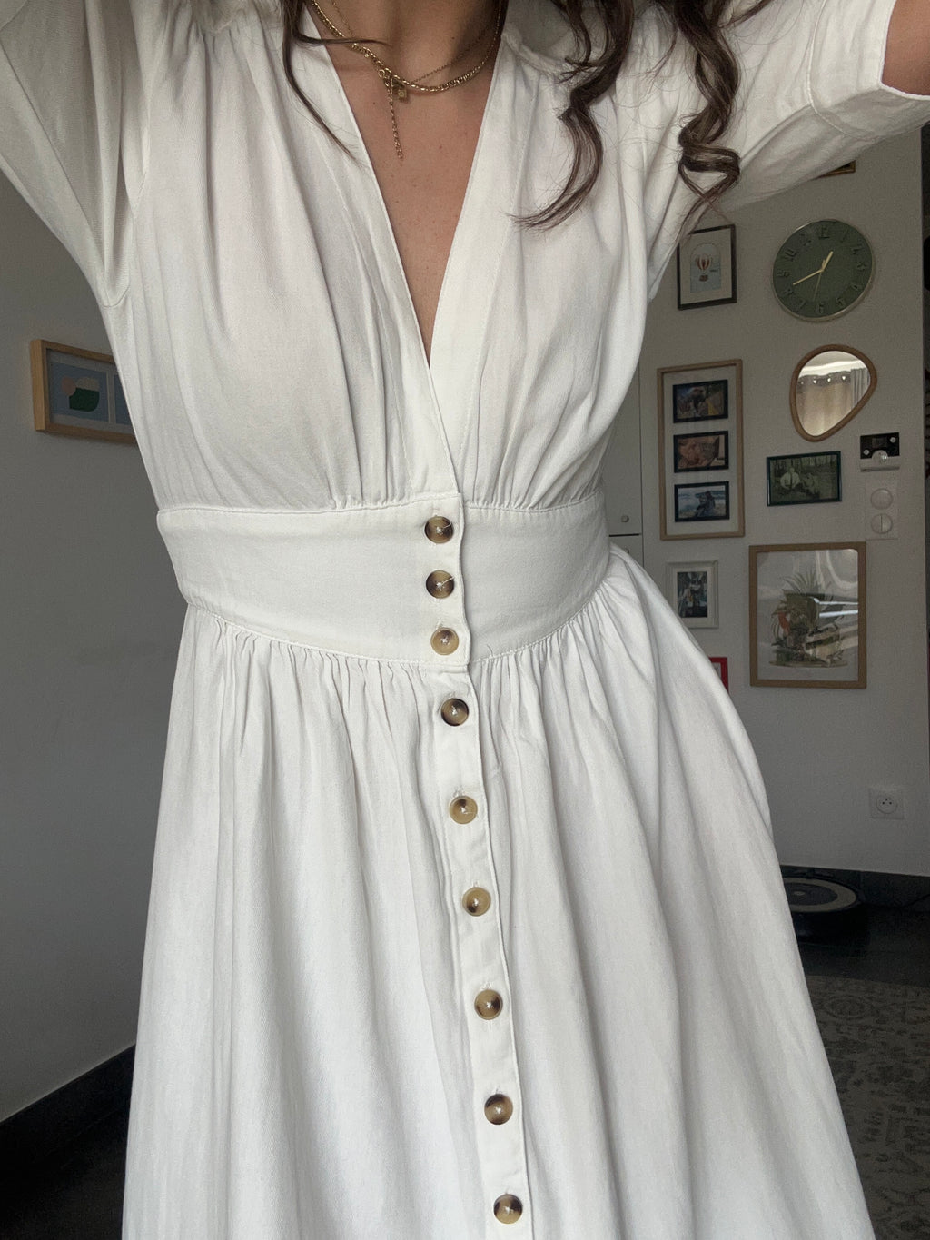 Eléa Écru- Robe longue fluide