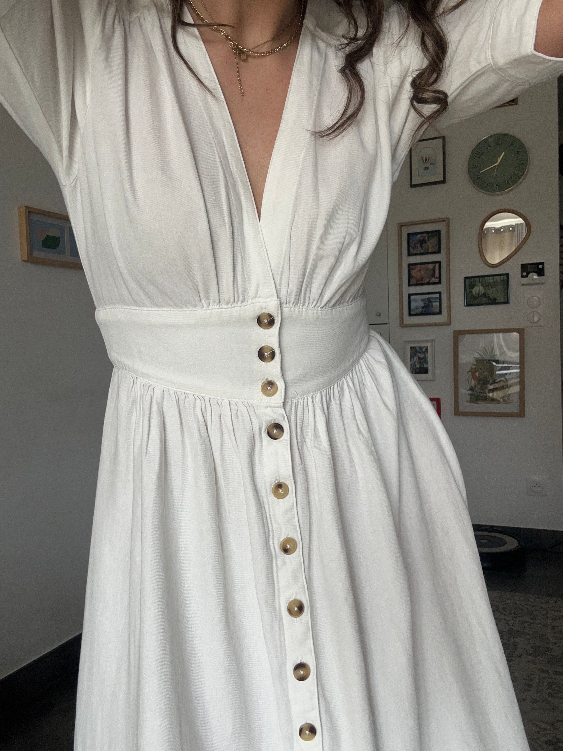 Eléa Écru- Robe longue fluide