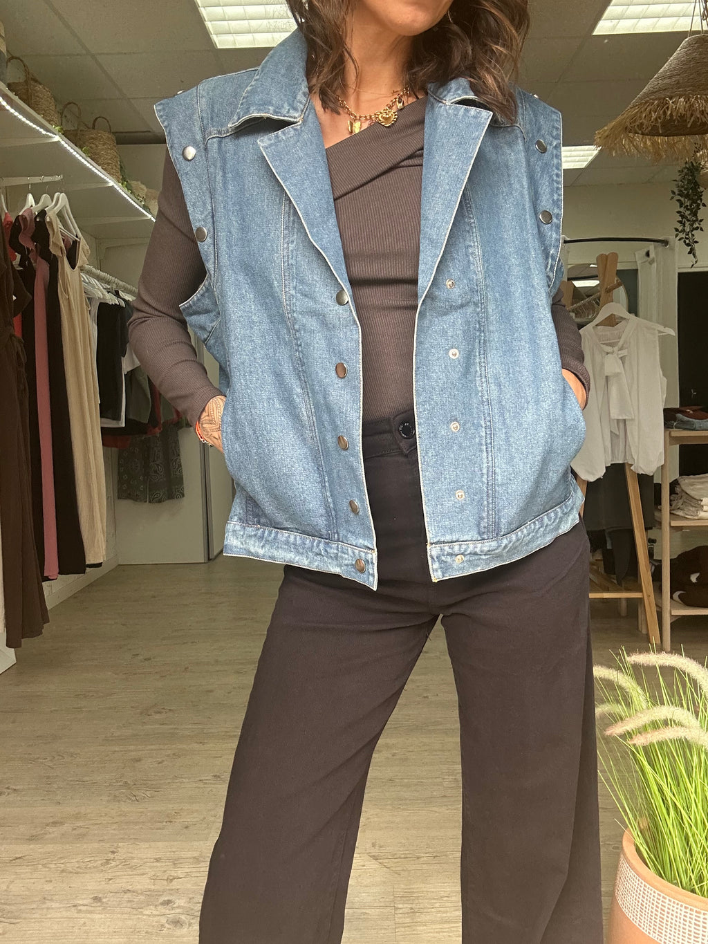Veste en jean sans manches