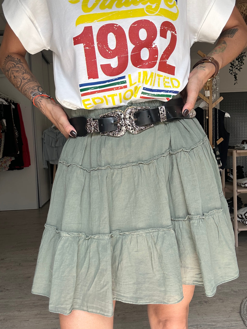 Jupe short kaki
