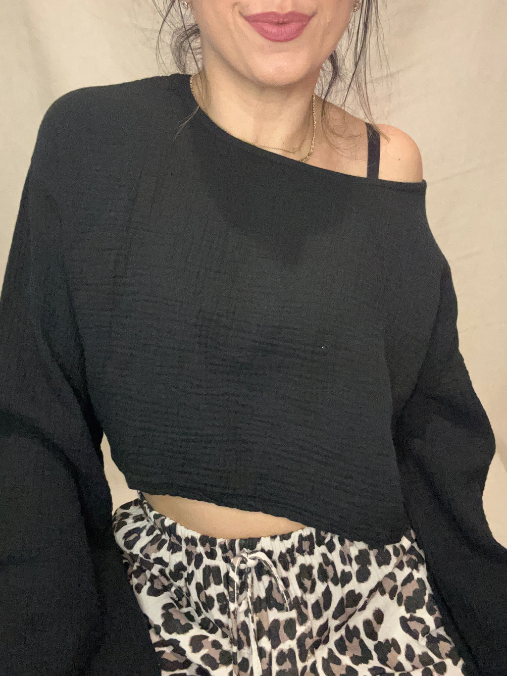 NOA- Ensemble gaze de coton – Noir