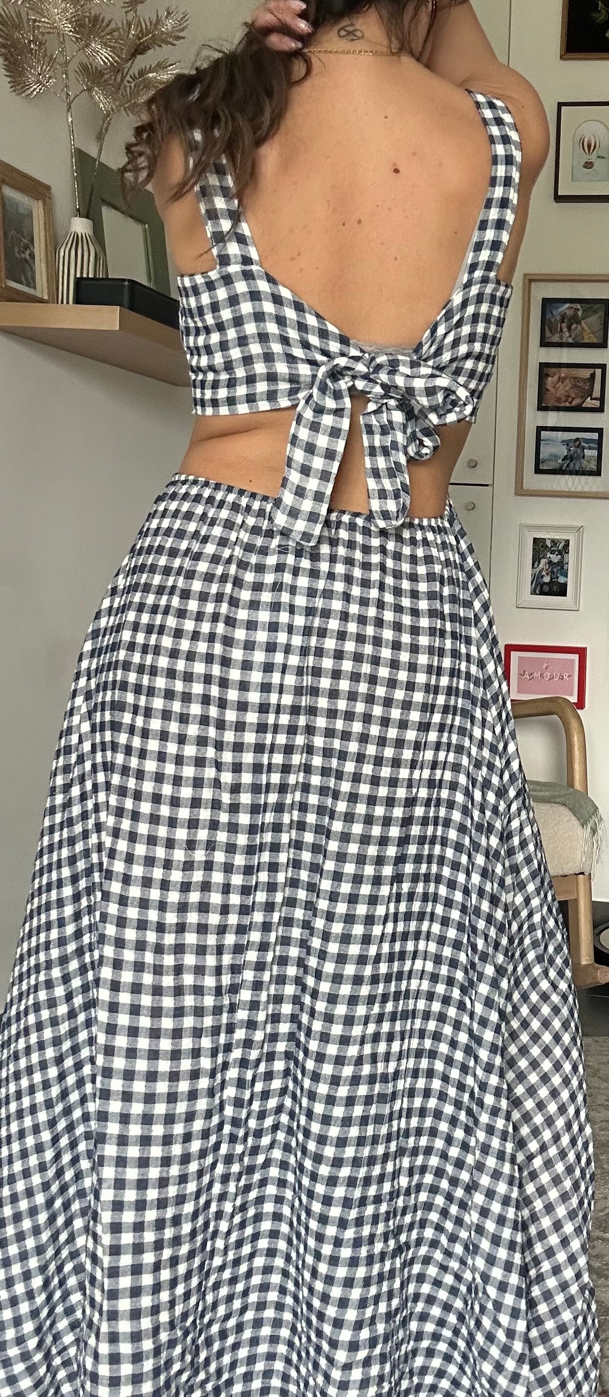 Robe vichy - bleue marine