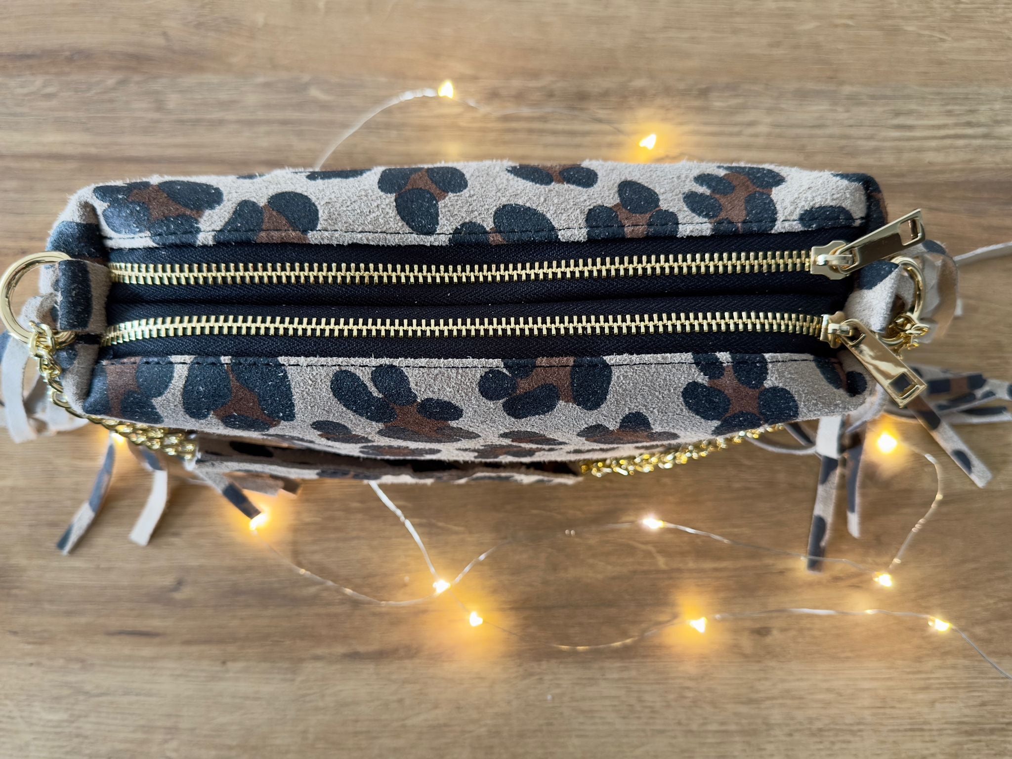 Joyce - sac léopard à Franges
