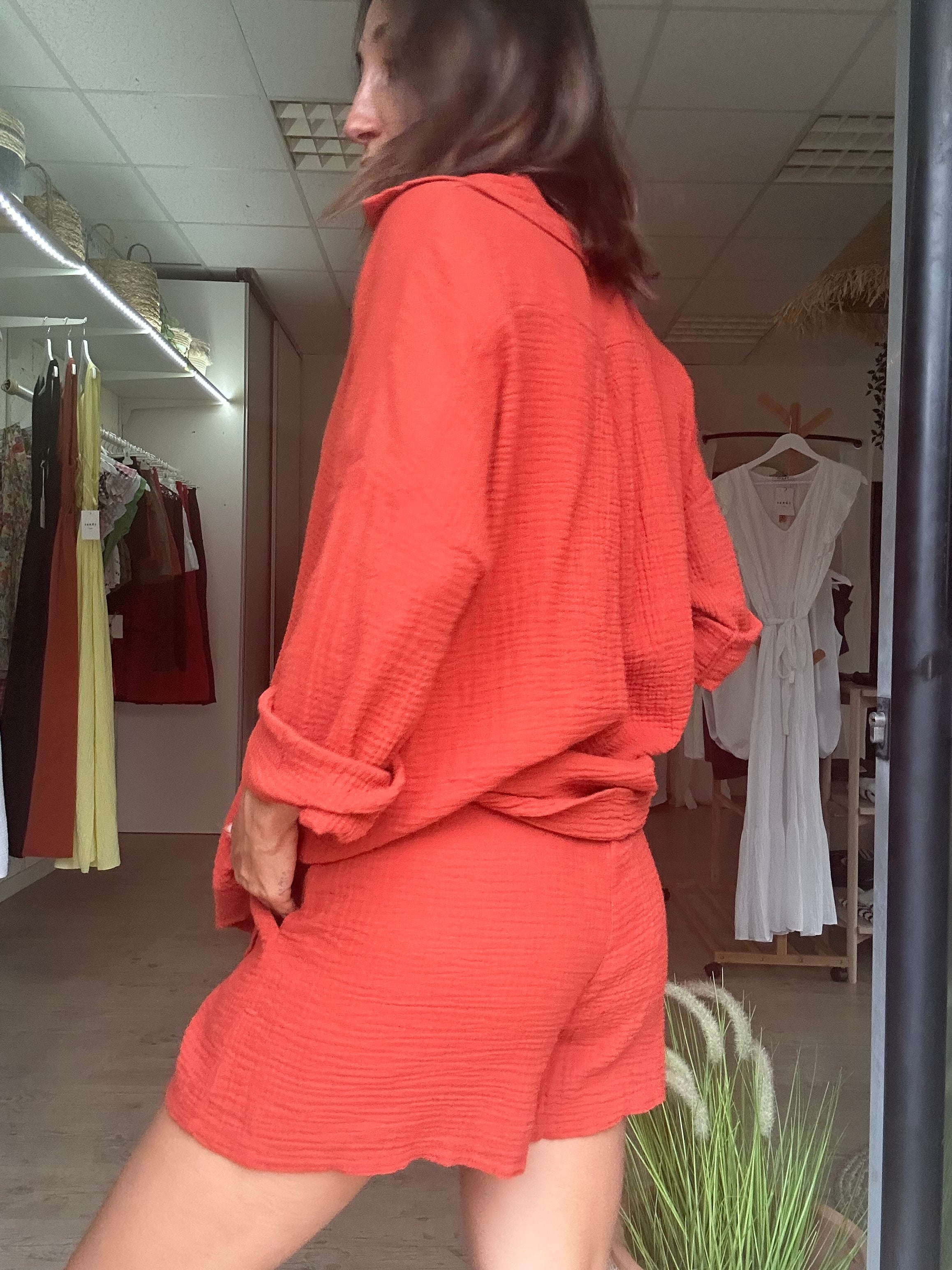 Andréa – Ensemble chemise + short terra