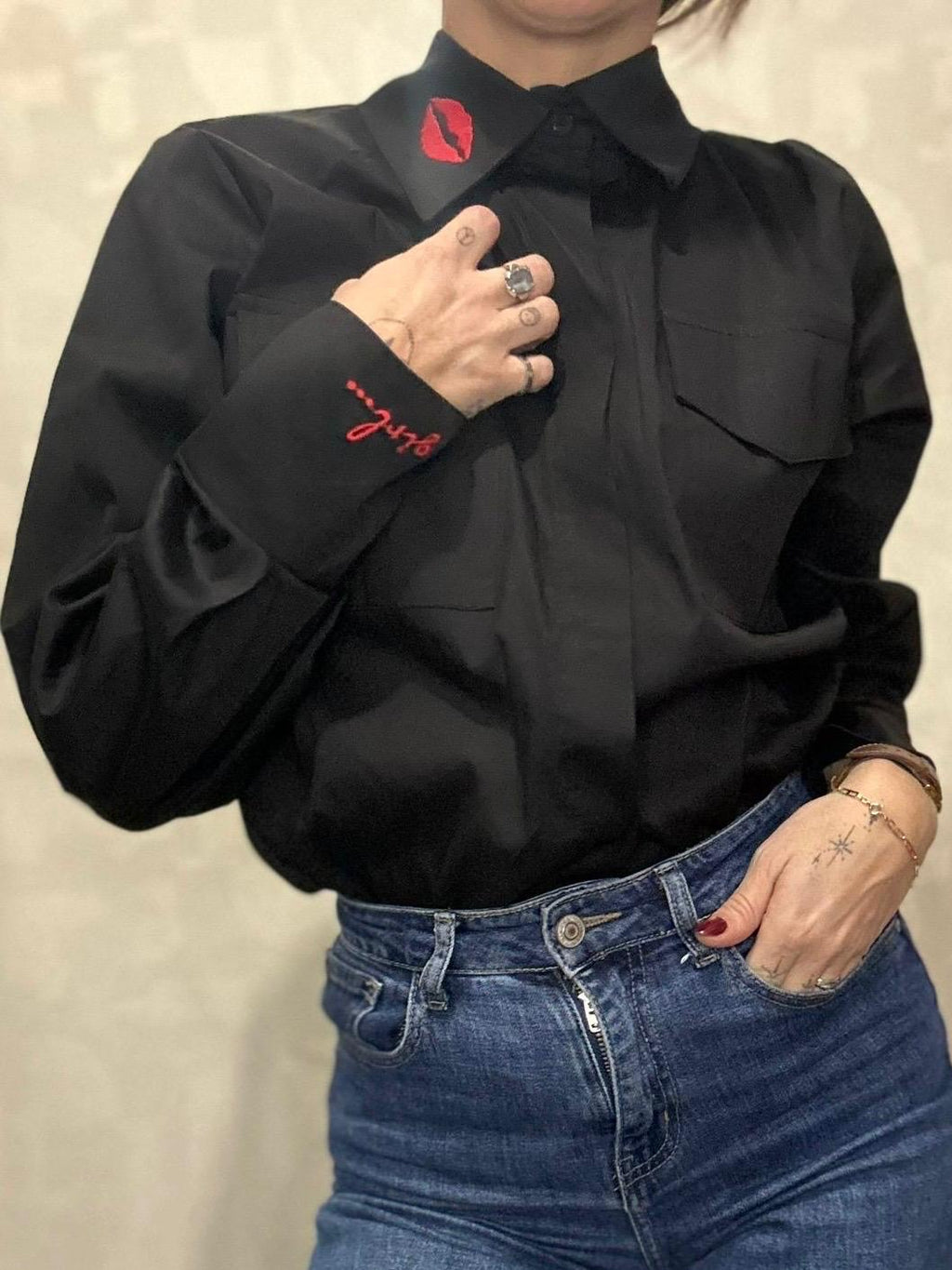 AVA- CHEMISE EN COTON DÉTAIL BRODERIE Bouche & Girl