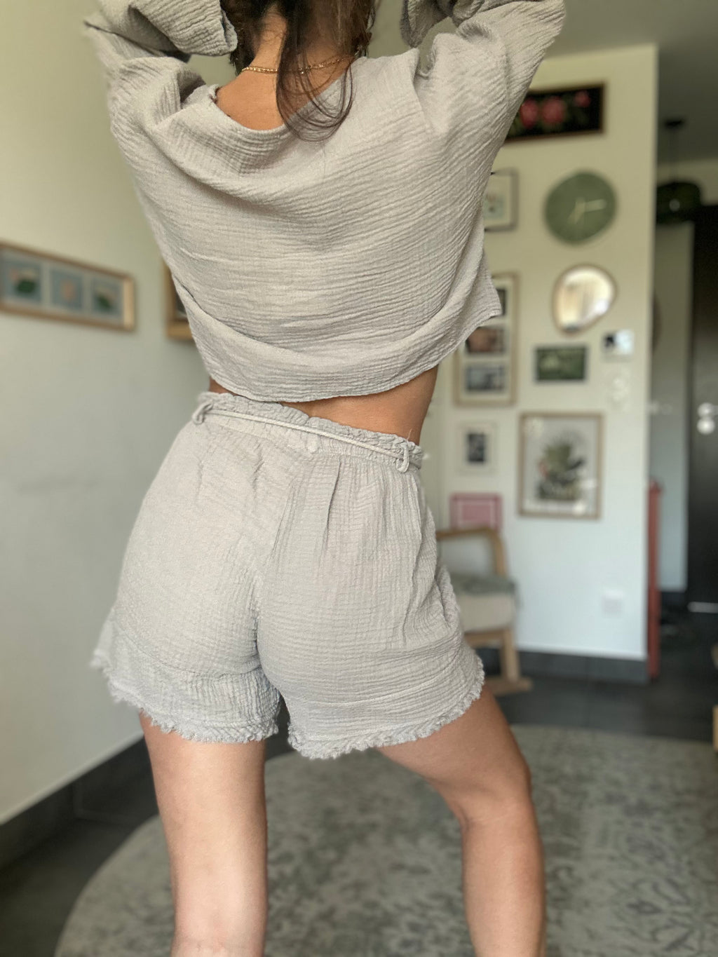 NOA- Ensemble gaze de coton  – taupe