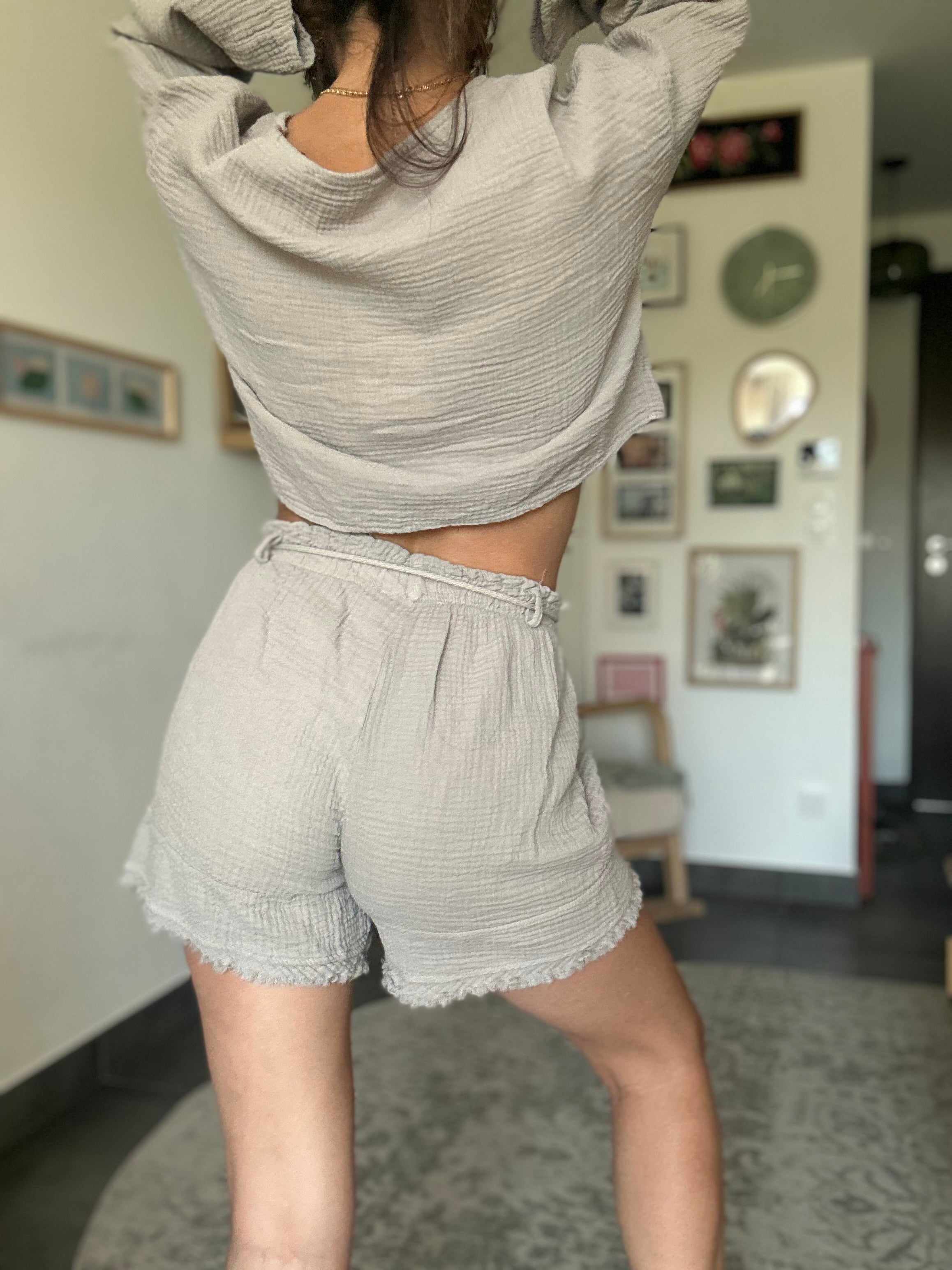 NOA- Ensemble gaze de coton  – taupe