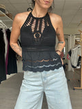 Nina-Top crochet noir
