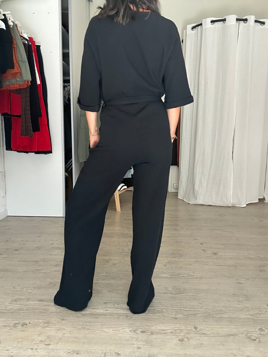 Éloïse – Combi ceinturée Noir