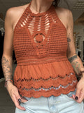 Nina - Top crochet terracotta
