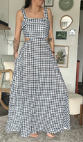 Robe vichy - bleue marine
