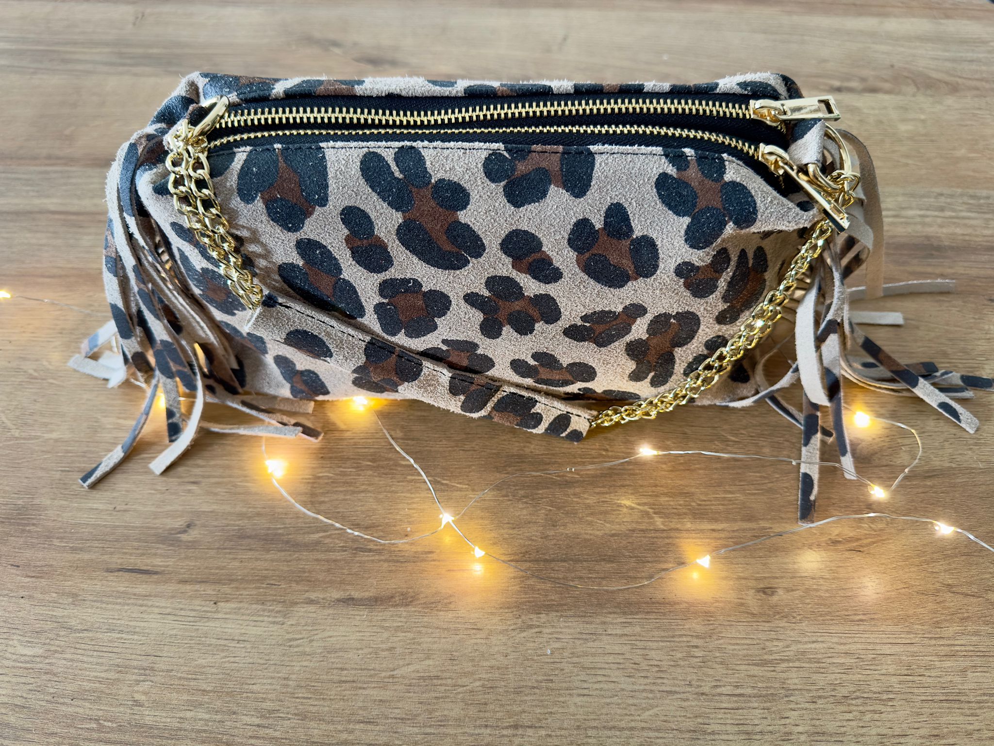 Joyce - sac léopard à Franges