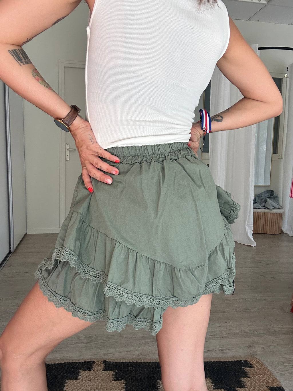 Jupe short volantée