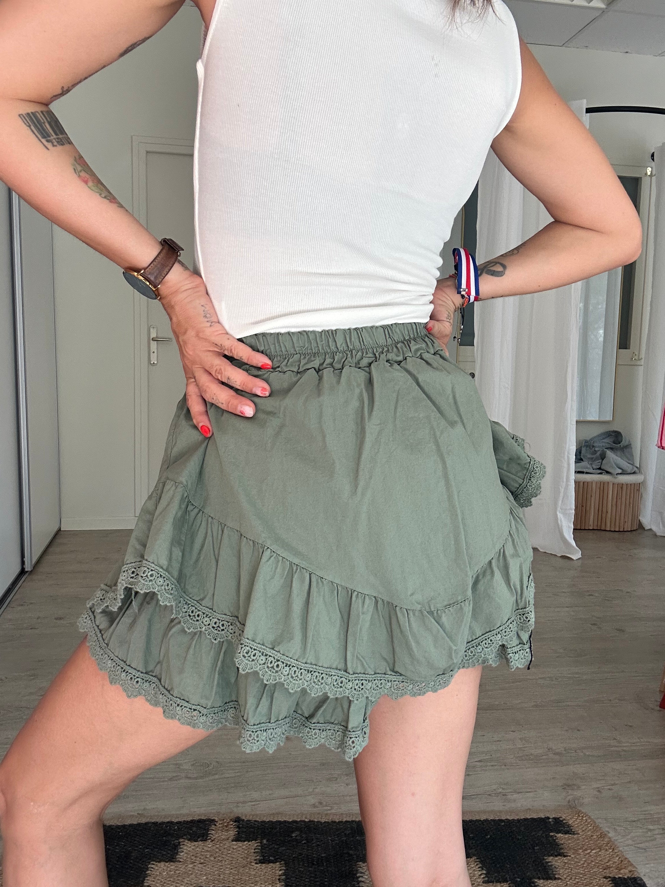 Jupe short volantée
