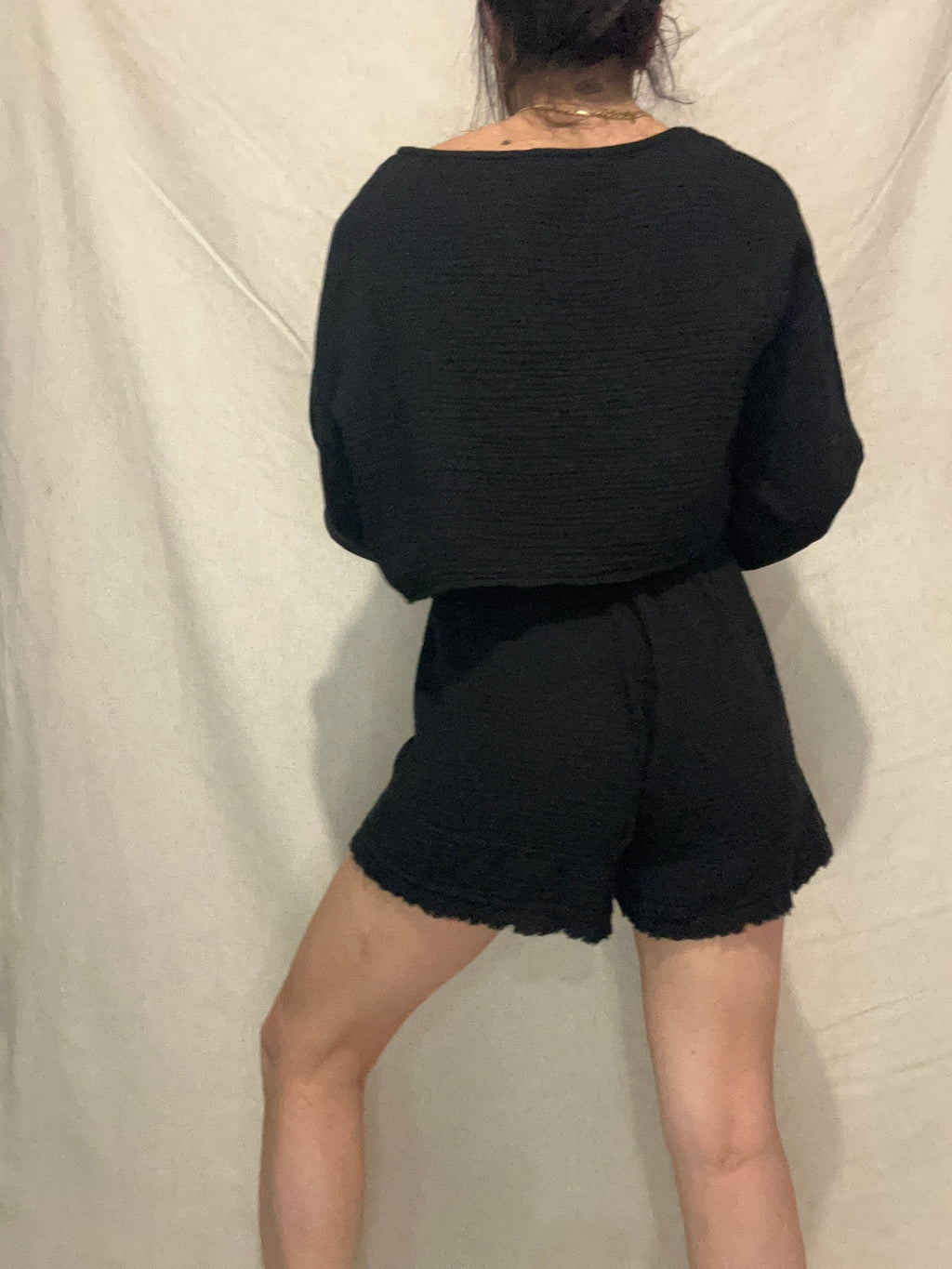 NOA- Ensemble gaze de coton – Noir