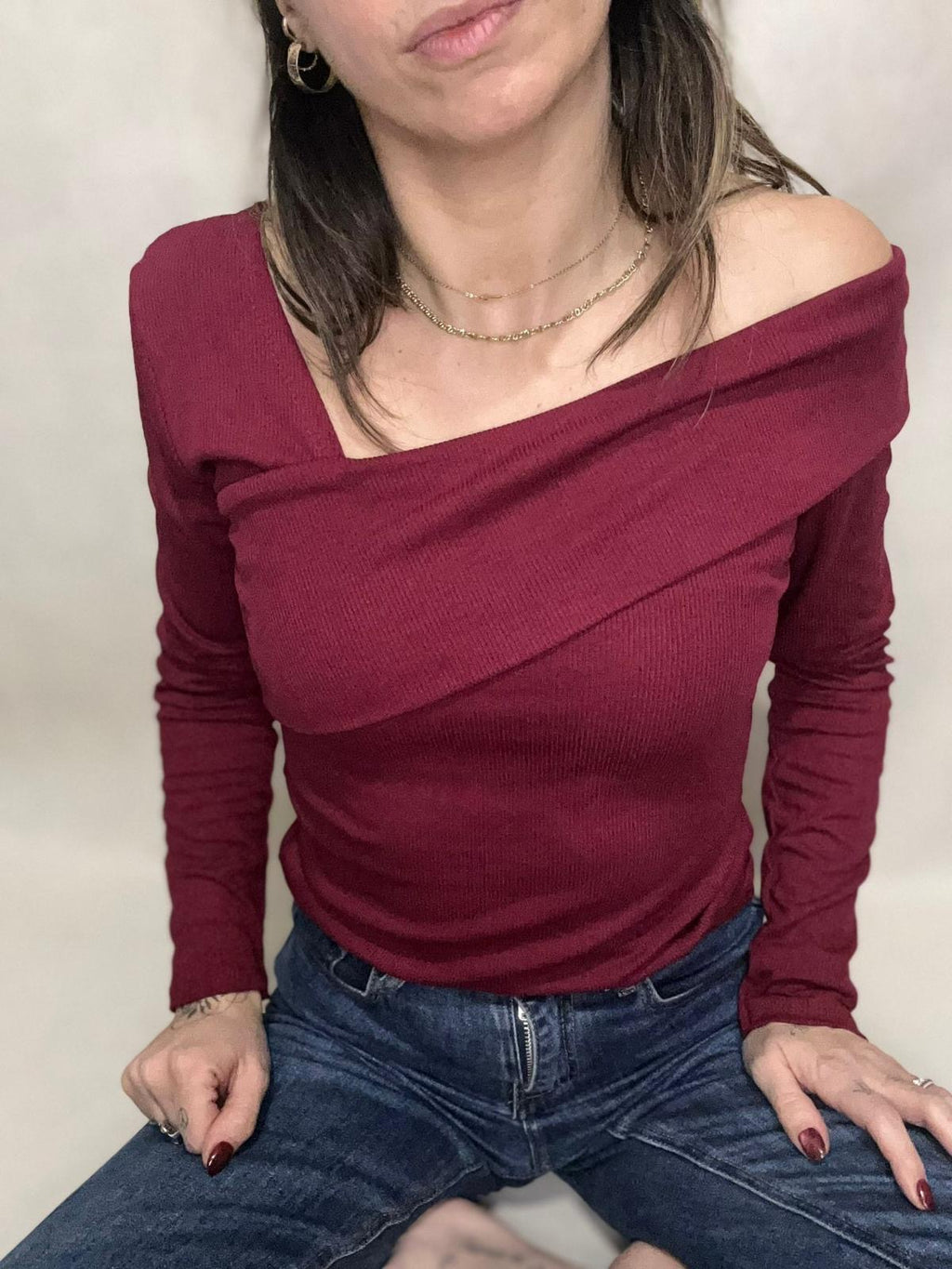 SIENA - TOP a encolure asymétrique