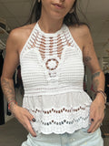 Nina - Top crochet blanc