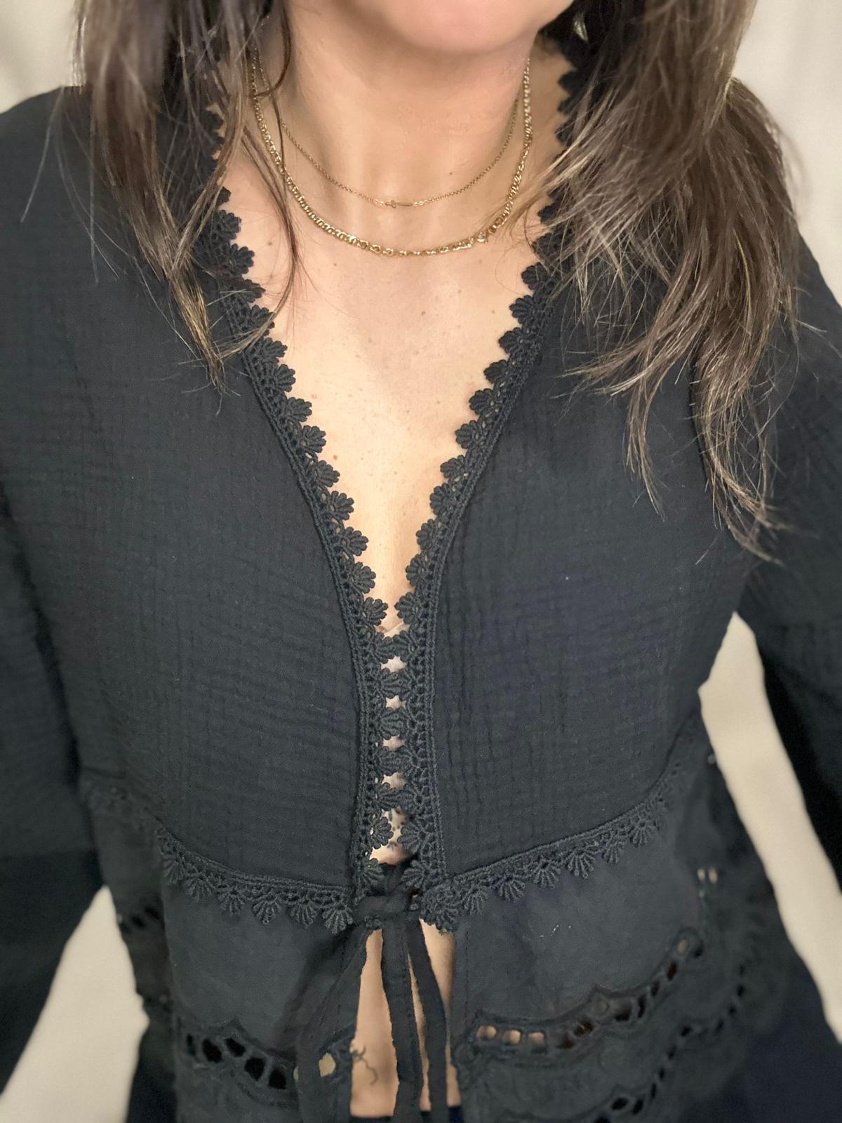 Maéva - Blouse bohème Noir