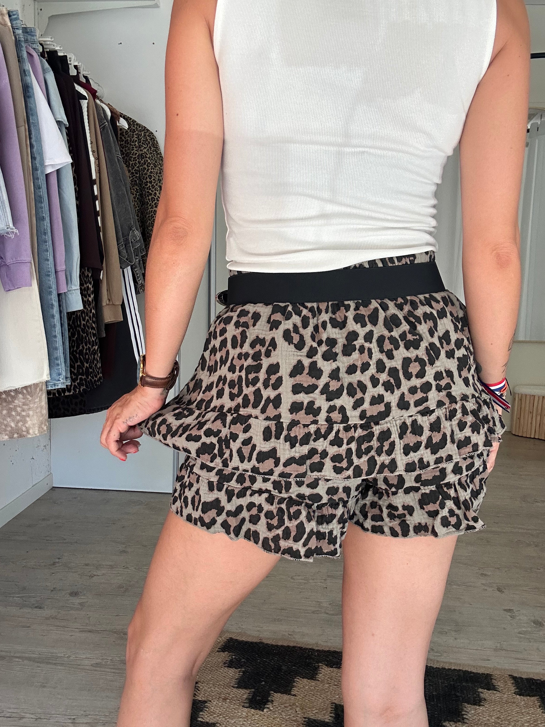Jupe short léopard