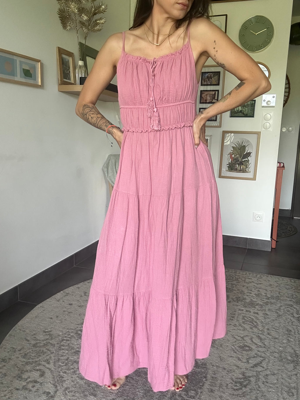 Clara - Robe rose poudré