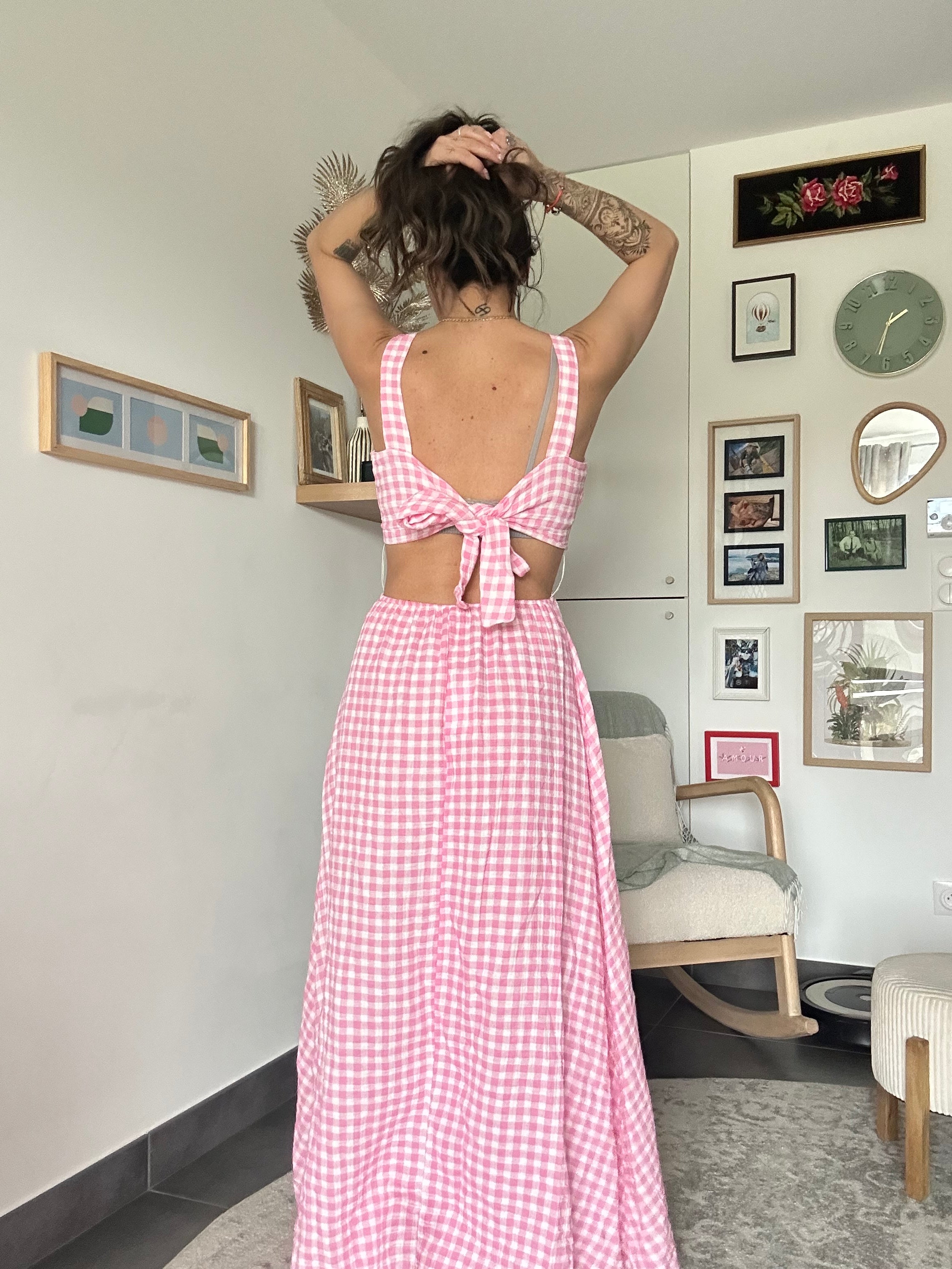 Robe vichy - Rose