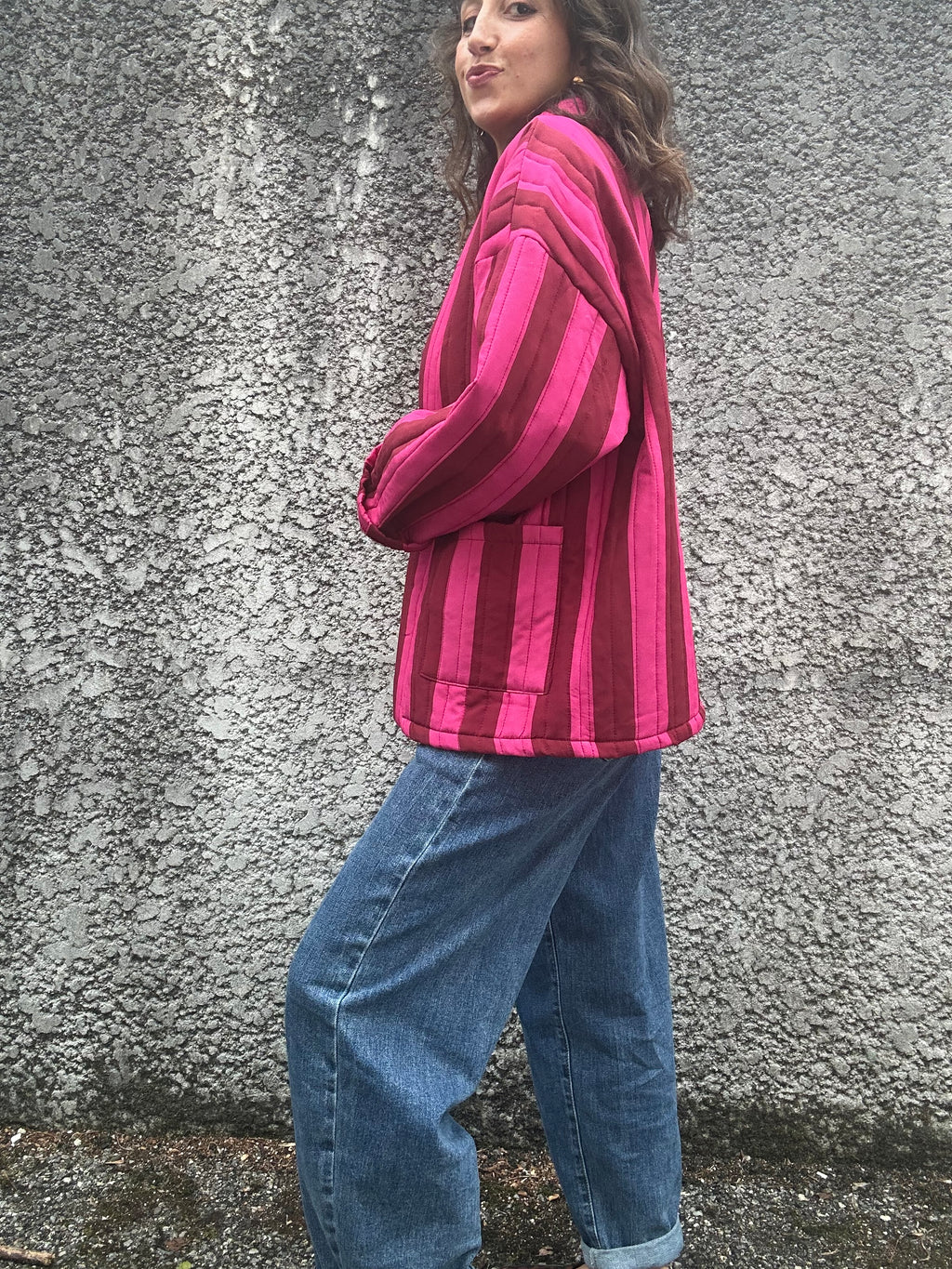 Colette - Veste matelassée rayée –