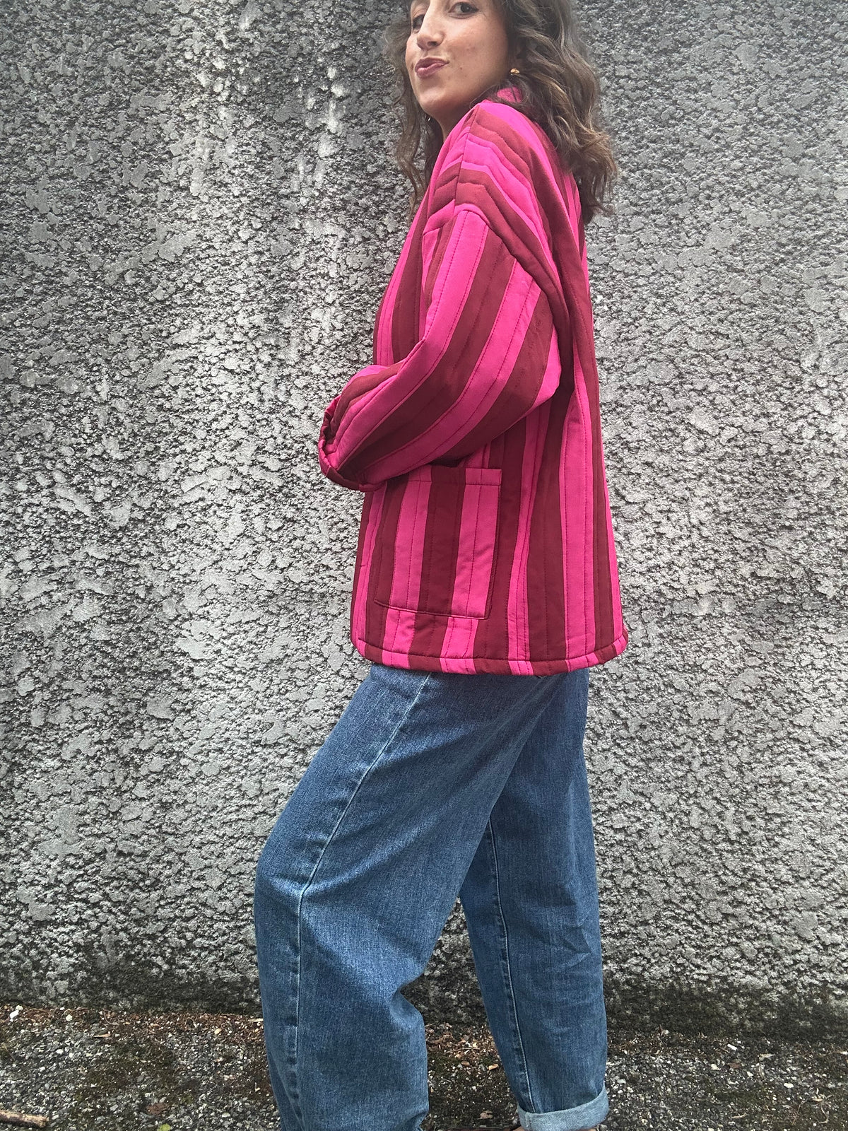 Colette - Veste matelassée rayée –