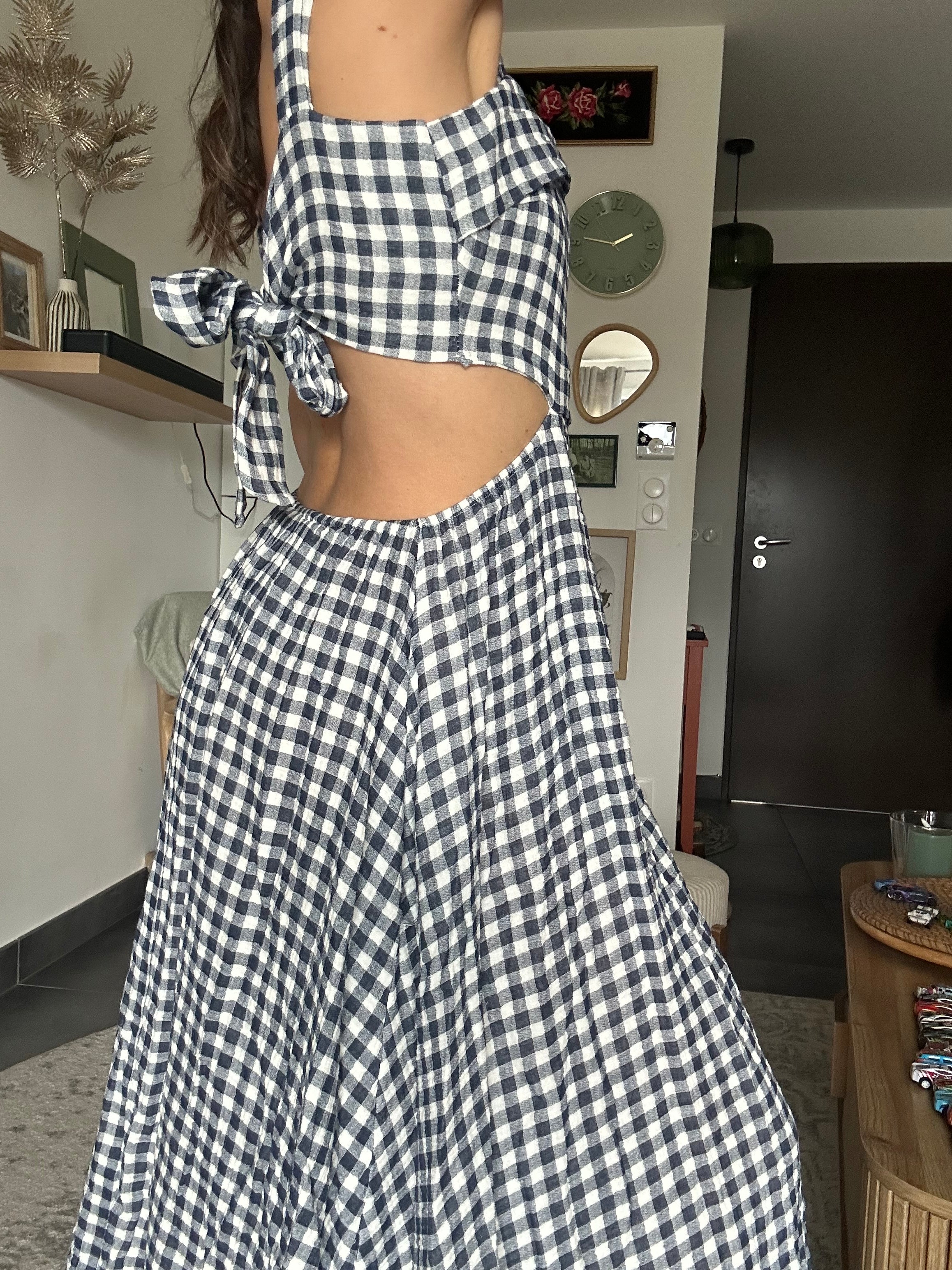 Robe vichy - bleue marine