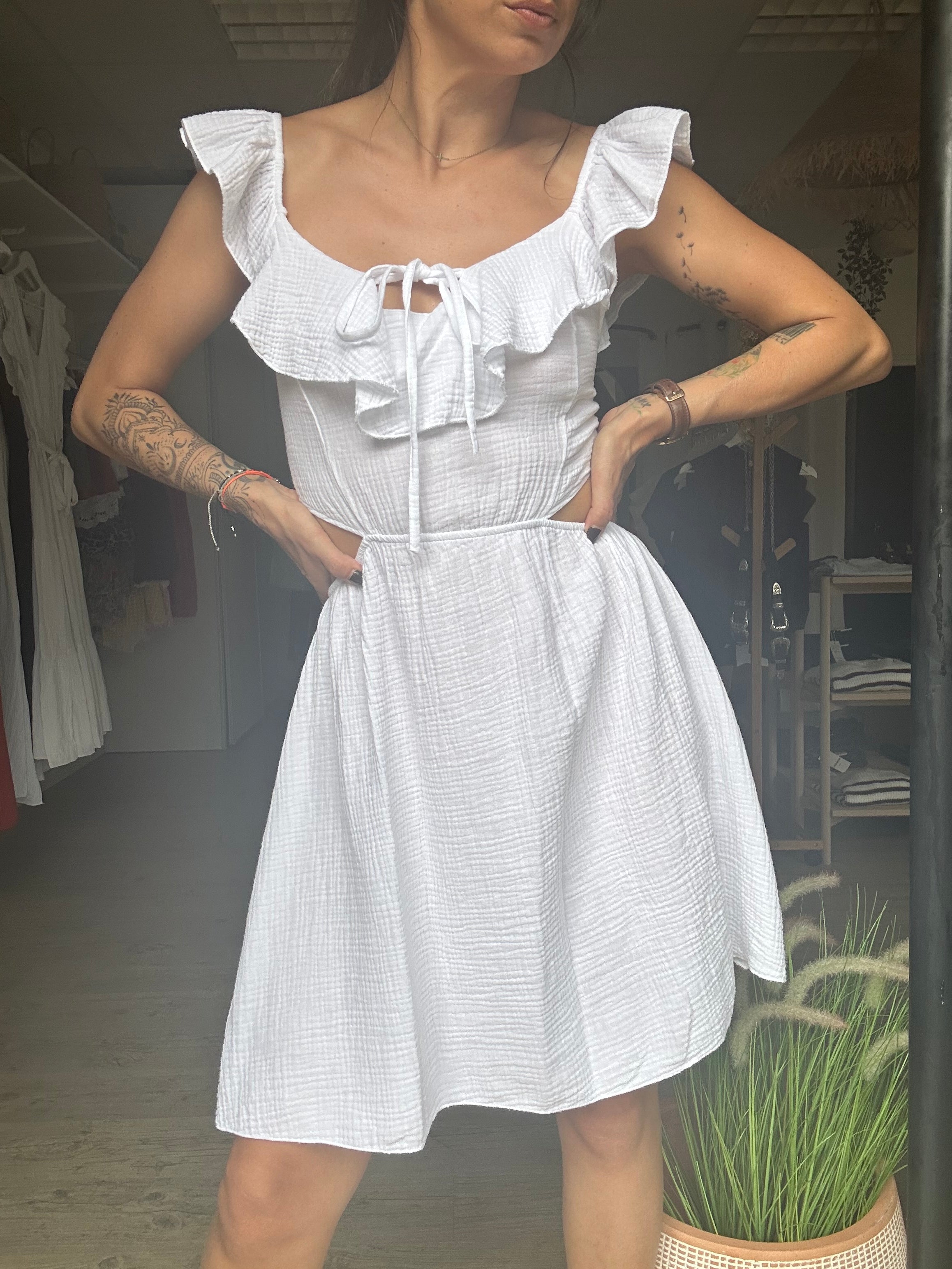 Robe courte blanche