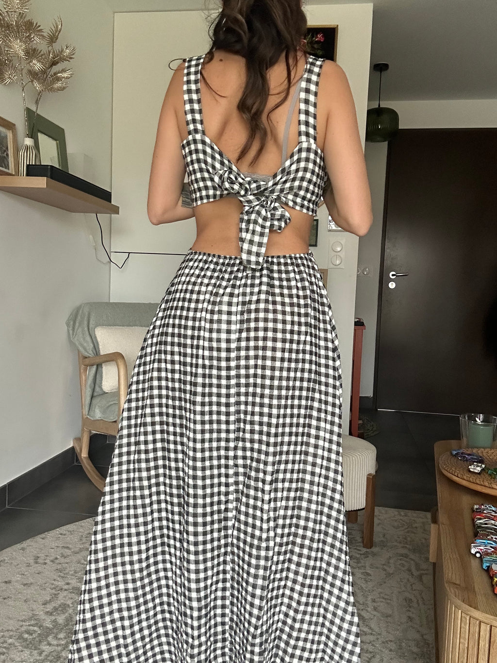 Robe vichy - Noir