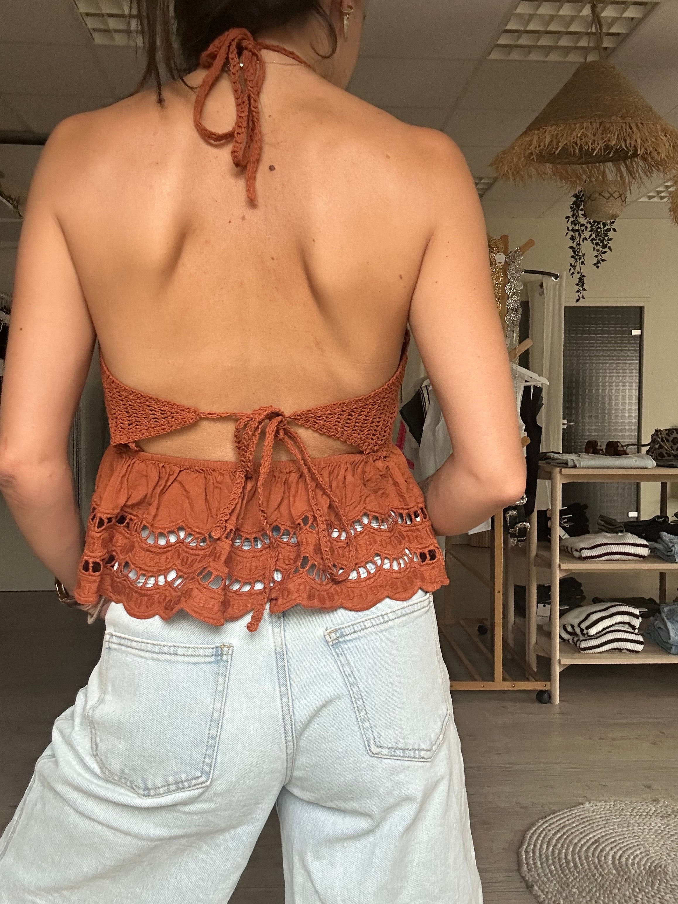 Nina - Top crochet terracotta
