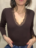 CHLOE - Top encolure a dentelle