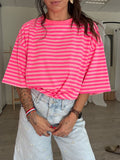 T-shirt Marinière Néon Rose