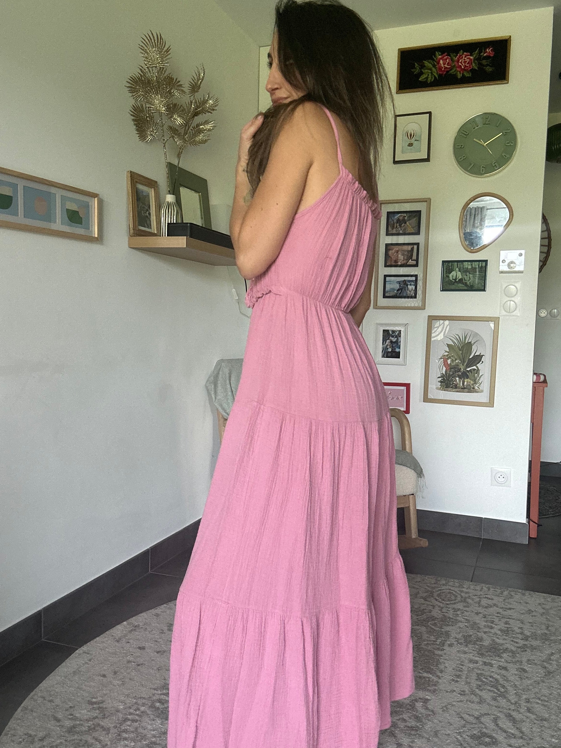 Clara - Robe rose poudré