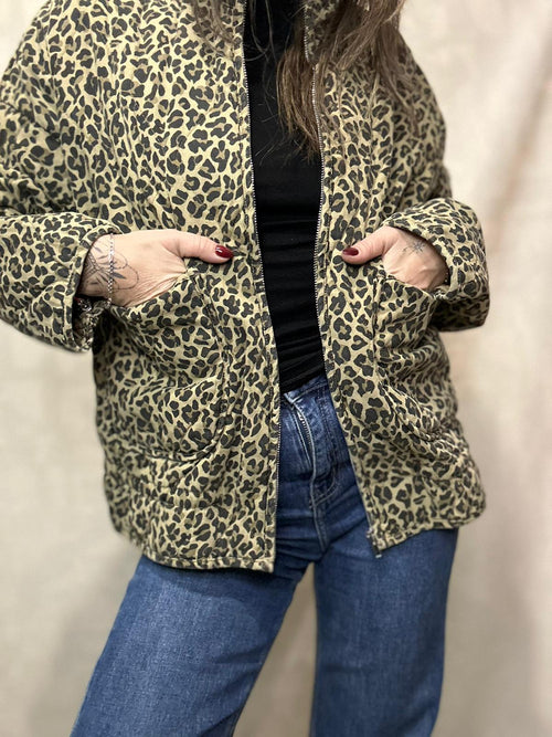 AMBRE - VESTE LÉOPARD MATELASSÉ