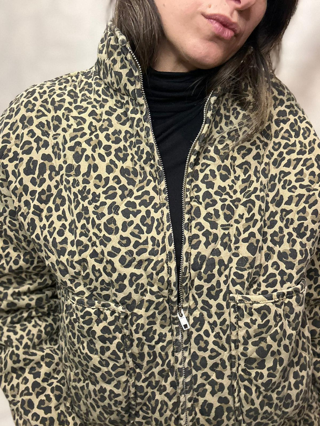 AMBRE - VESTE LÉOPARD MATELASSÉ